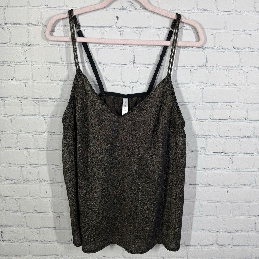 Cacique Lane Bryant Camisole Women Plus 18/20 Metallic Gliter Party Tank Top